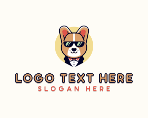 Bow Tie - Corgi Pet Dog logo design