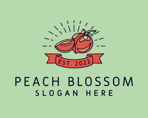Peach - Fresh Peach Fruit logo design
