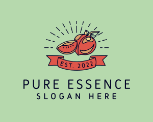 Ingredient - Fresh Peach Fruit logo design