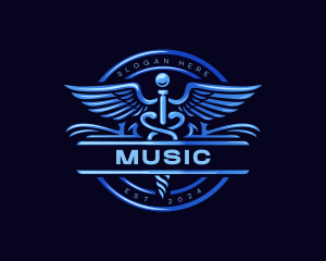 First Aid - Medical Pharmacy Caduceus logo design
