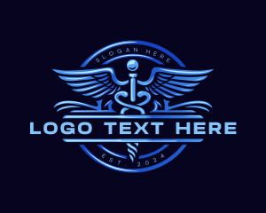 Emblem - Medical Pharmacy Caduceus logo design