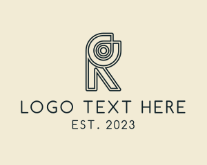 Application - Retro Boutique Letter R logo design