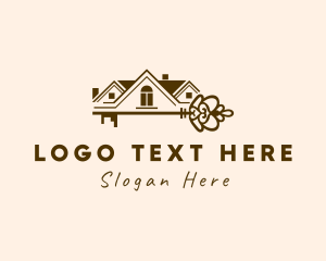 Elegant - Brown House Key logo design