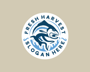 Market - Fishing Seafood Market logo design
