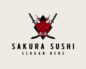 Japanese Demon Swords logo design