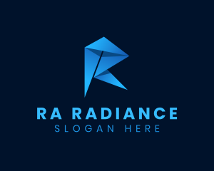 Professional Startup Origami Letter R logo design