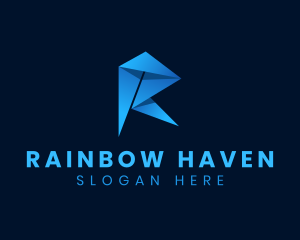 Professional Startup Origami Letter R logo design