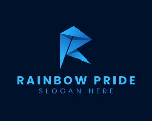 Professional Startup Origami Letter R logo design