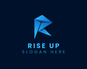 Professional Startup Origami Letter R logo design