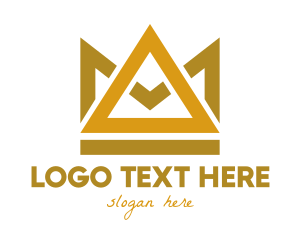 Green Triangle - Gold Triangle Crown logo design