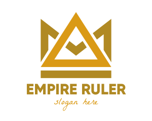 Ruler - Gold Triangle Crown logo design