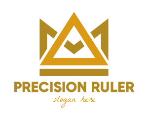 Ruler - Gold Triangle Crown logo design