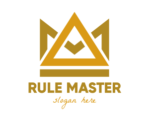 Ruler - Gold Triangle Crown logo design