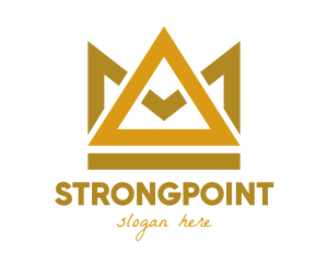 Jewel - Gold Triangle Crown logo design