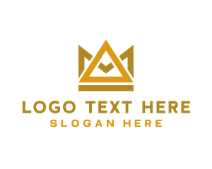 Ruler - Gold Triangle Crown logo design