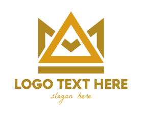 Queen - Gold Triangle Crown logo design