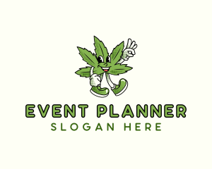 Cannabis Leaf Character Logo
