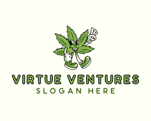 Character - Cannabis Leaf Character logo design