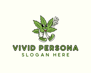 Character - Cannabis Leaf Character logo design