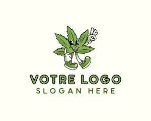 Cbd - Cannabis Leaf Character logo design