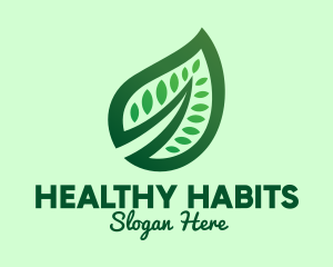 Healthy Detailed Leaf logo design