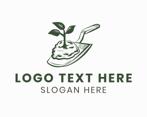 Lawn - Trowel Plant Gardening logo design