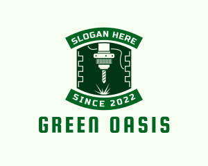 Green Industrial Machine logo design