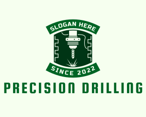 Drilling - Green Industrial Machine logo design