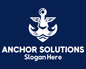 Sea Lion Anchor logo design