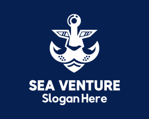 Sea Lion Anchor logo design