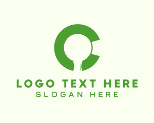 Negative Space - Tree Letter C logo design