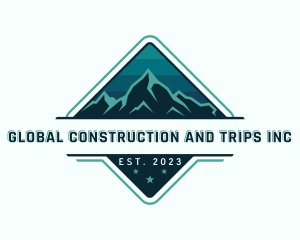 Trekking Mountain Peak logo design