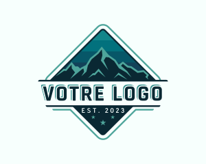 Mountaineer - Trekking Mountain Peak logo design