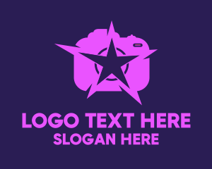 Digicam - Purple Star Camera logo design