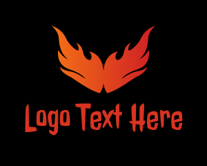 Winged - Flame Burning Wings logo design