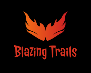 Flame Burning Wings logo design