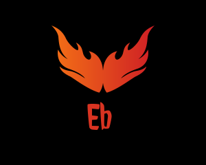 Streamer - Flame Burning Wings logo design