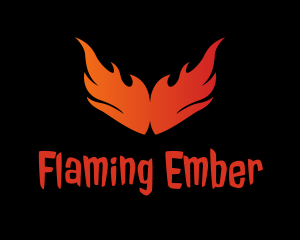 Burning - Flame Burning Wings logo design