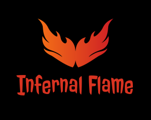 Flame Burning Wings logo design