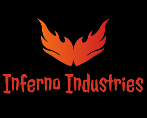 Hell - Flame Burning Wings logo design