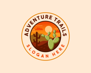 Desert Cactus Scenery logo design