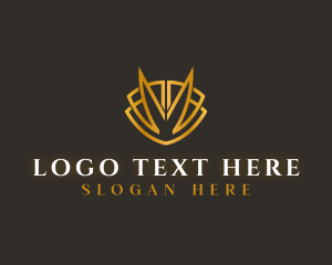 Golden - Shield Luxe Royal Letter M logo design