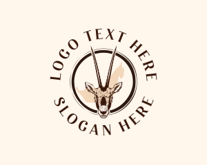 Antelope - Wild Arabian Oryx logo design