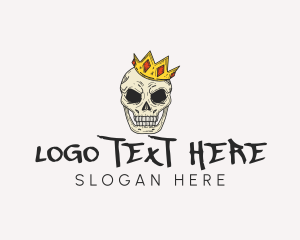 Smiling - Skull King Monarch logo design
