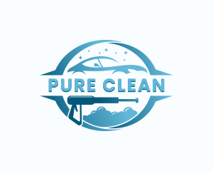 Pressure Washer Car Cleaning logo design