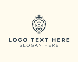 Wildlife - Lion Crown Royalty logo design