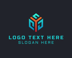 3d - Digital Cube Technology logo design