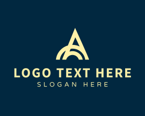 Technology - Modern Curve Letter A logo design