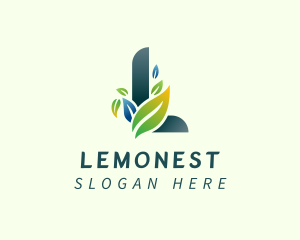 Letter L Leaf Herb Logo