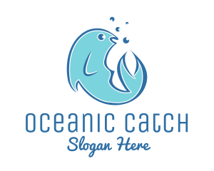 Fish - Seafood Fish Aquarium logo design